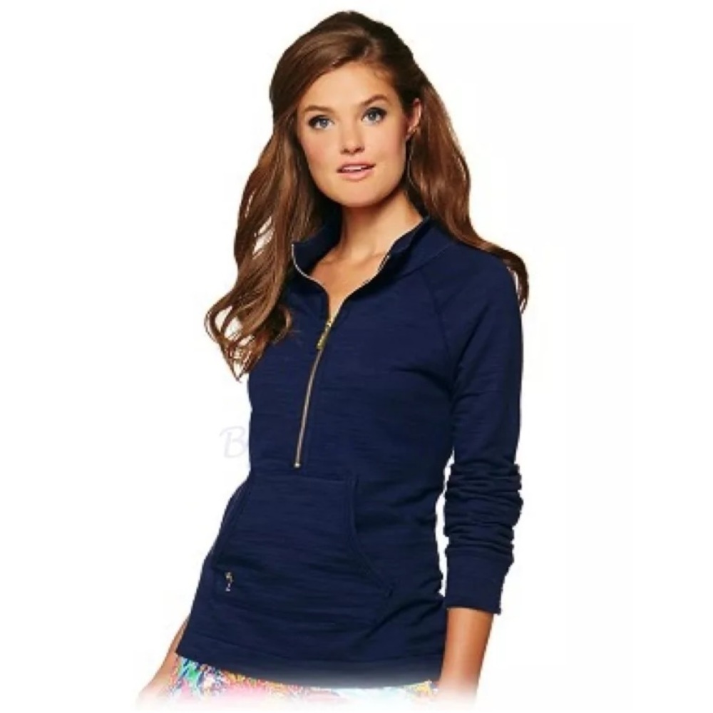 Lilly Pulitzer Solid Navy Half Zip Pullover - image 4